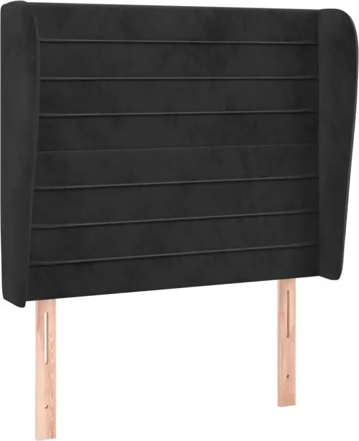 Dolce Vita La Hoofdbord met randen 93x23x118 128 cm fluweel zwart