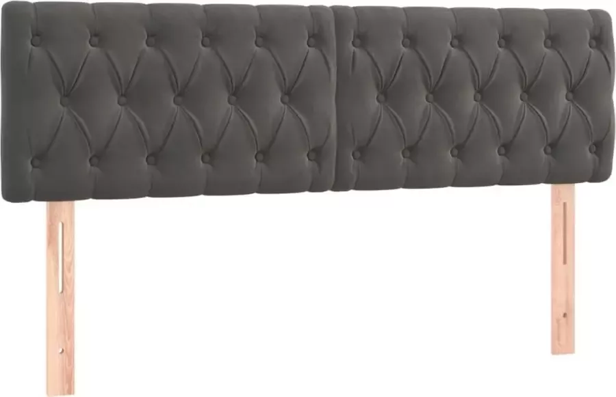 Dolce Vita La Hoofdborden 2 st 72x7x78 88 cm fluweel donkergrijs