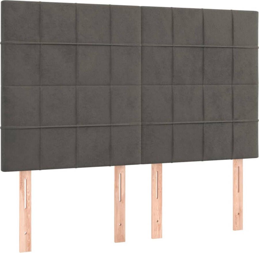 Dolce Vita La Hoofdborden 4 st 72x5x78 88 cm fluweel donkergrijs