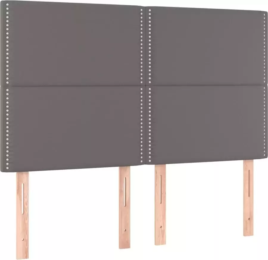 Dolce Vita La Hoofdborden 4 st 72x5x78 88 cm kunstleer grijs