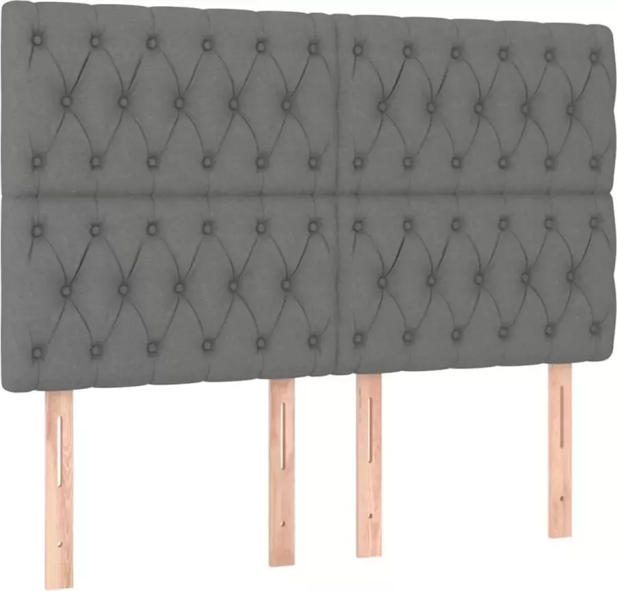 Dolce Vita La Hoofdborden 4 st 72x7x78 88 cm stof donkergrijs