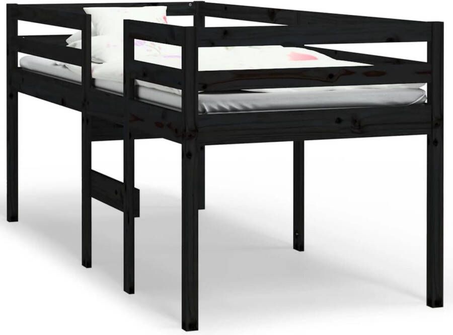 Dolce Vita La Hoogslaper massief grenenhout zwart 75x190 cm