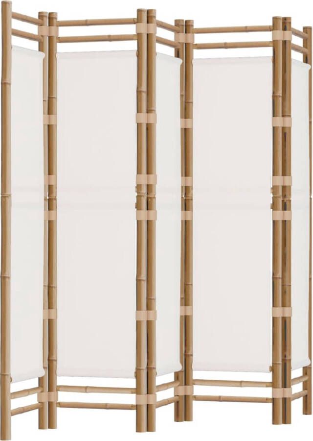Dolce Vita La Kamerscherm 5-panelen inklapbaar 200 cm bamboe en canvas