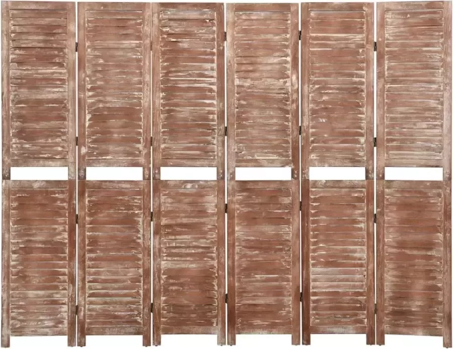 Dolce Vita La Kamerscherm 6 panelen 210x165 cm massief paulowniahout bruin