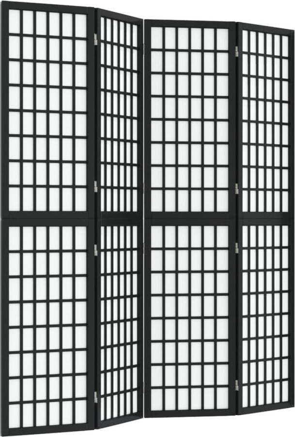 Dolce Vita La Kamerscherm inklapbaar 4 panelen Japanse stijl 160x170 cm zwart