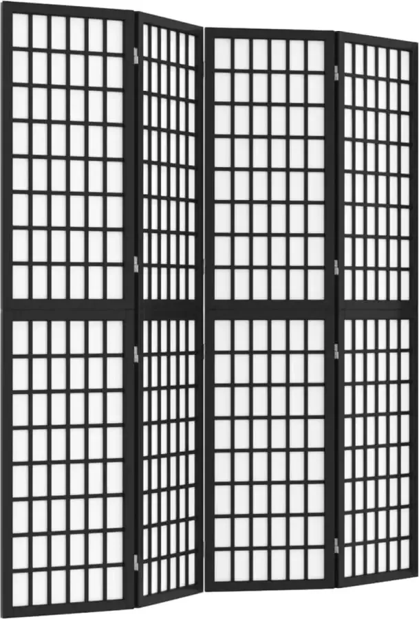 Dolce Vita La Kamerscherm inklapbaar 4 panelen Japanse stijl 160x170 cm zwart