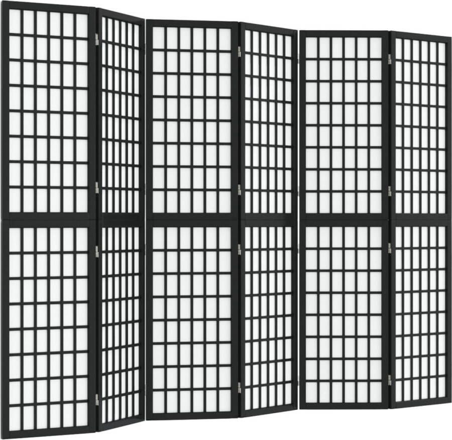 Dolce Vita La Kamerscherm inklapbaar 6 panelen Japanse stijl 240x170 cm zwart