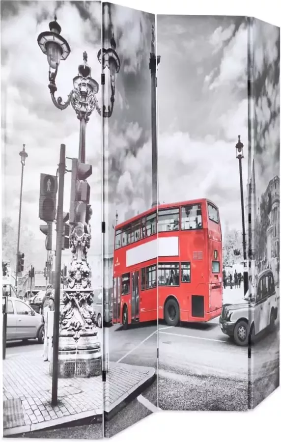 Dolce Vita La Kamerscherm inklapbaar Londen bus 160x170 cm zwart en wit