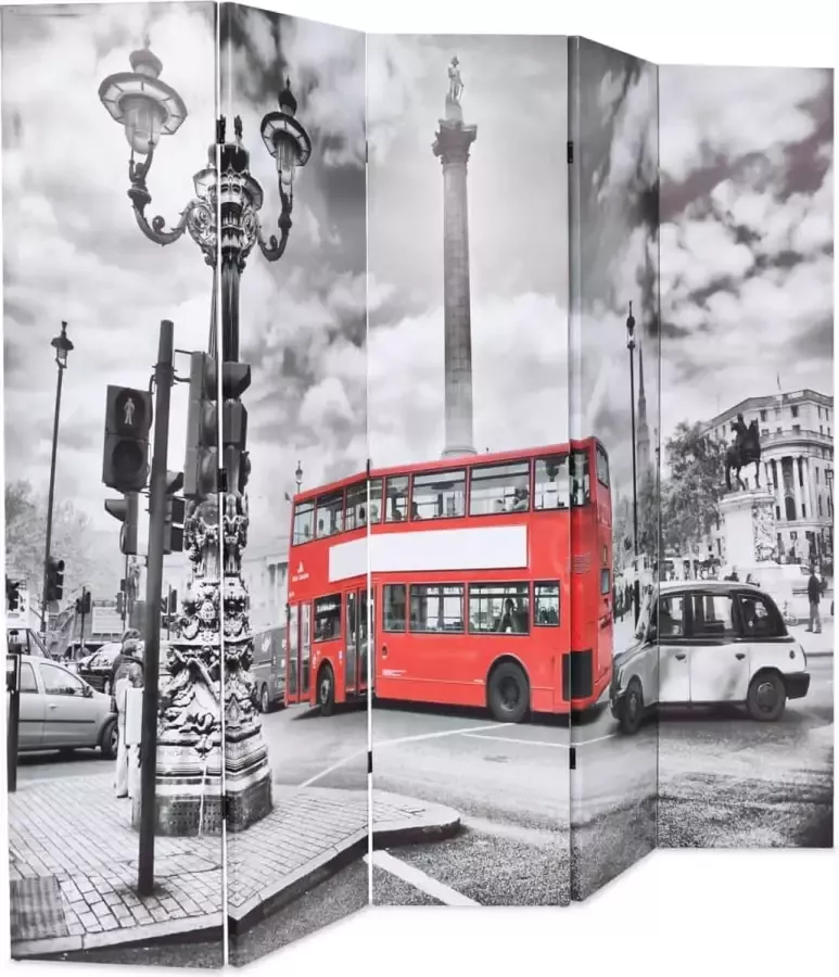 Dolce Vita La Kamerscherm inklapbaar Londen bus 200x170 cm zwart en wit