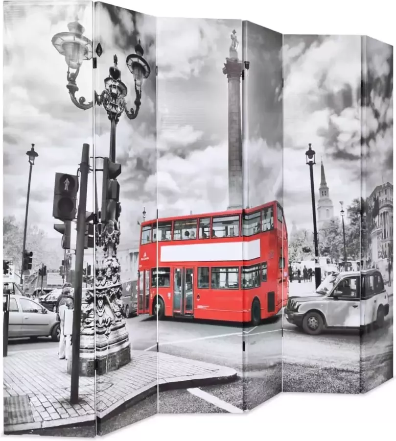 Dolce Vita La Kamerscherm inklapbaar Londen bus 228x170 cm zwart en wit