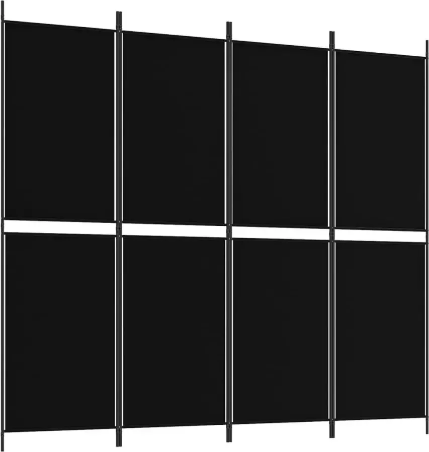 Dolce Vita La Kamerscherm met 4 panelen 200x180 cm stof zwart