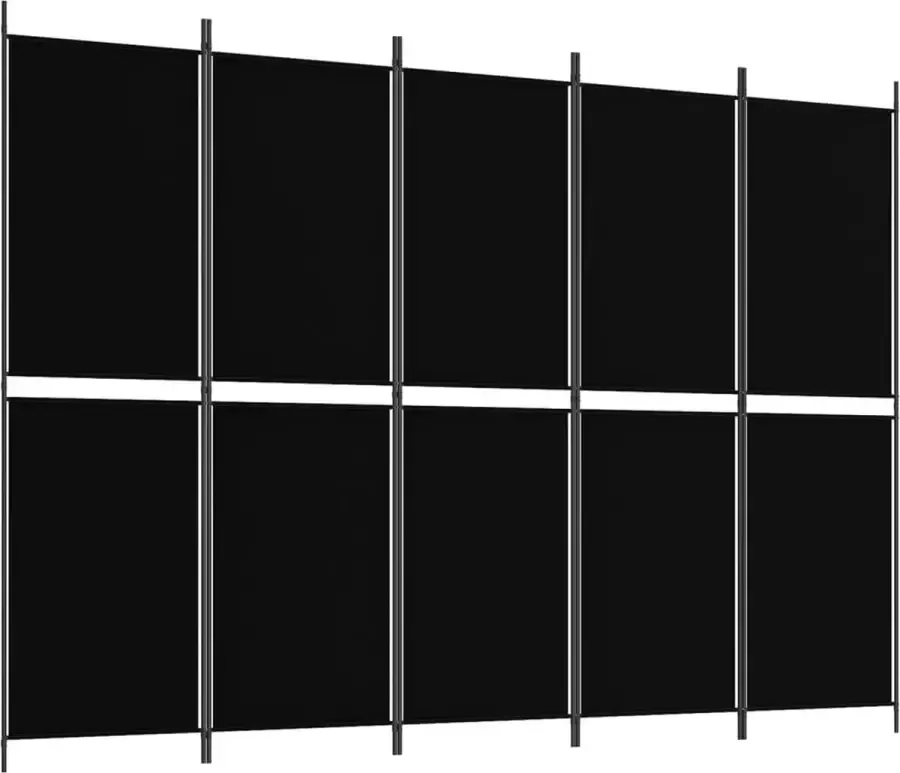 Dolce Vita La Kamerscherm met 5 panelen 250x180 cm stof zwart