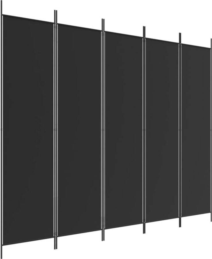 Dolce Vita La Kamerscherm met 5 panelen 250x200 cm stof zwart