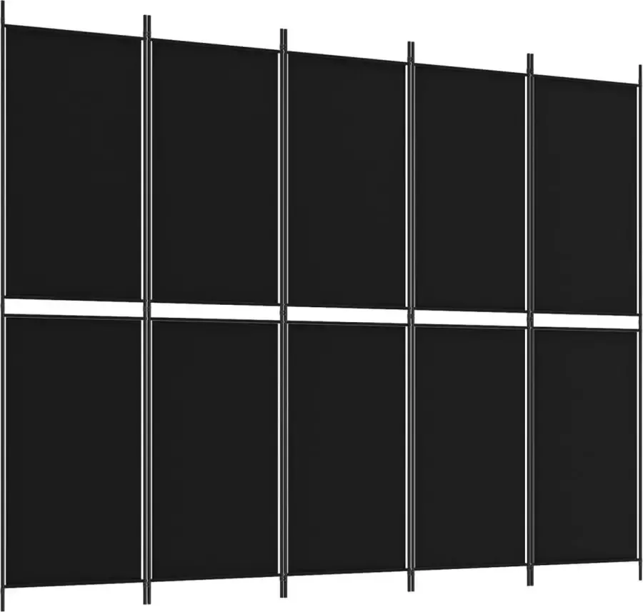 Dolce Vita La Kamerscherm met 5 panelen 250x200 cm stof zwart