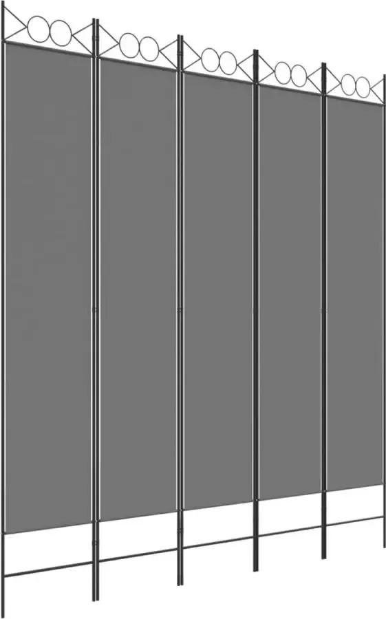Dolce Vita La Kamerscherm met 5 panelen 300x200 cm stof antracietkleurig