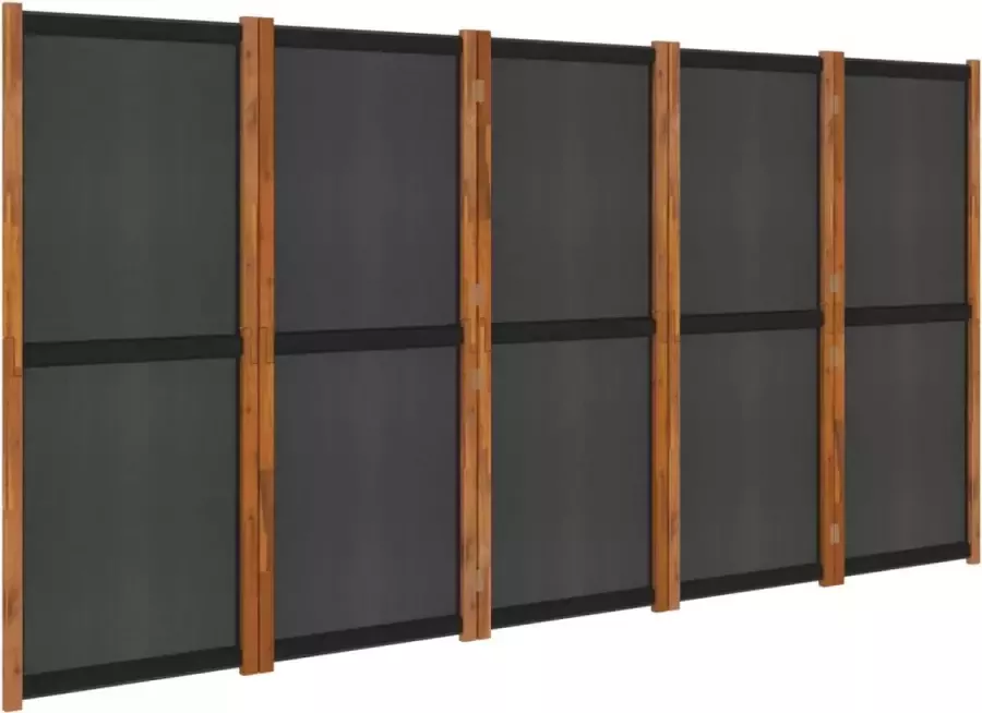Dolce Vita La Kamerscherm met 5 panelen 350x180 cm zwart