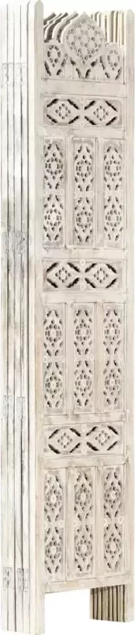 Dolce Vita La Kamerscherm met 5 panelen handgesneden 200x165 cm mangohout wit