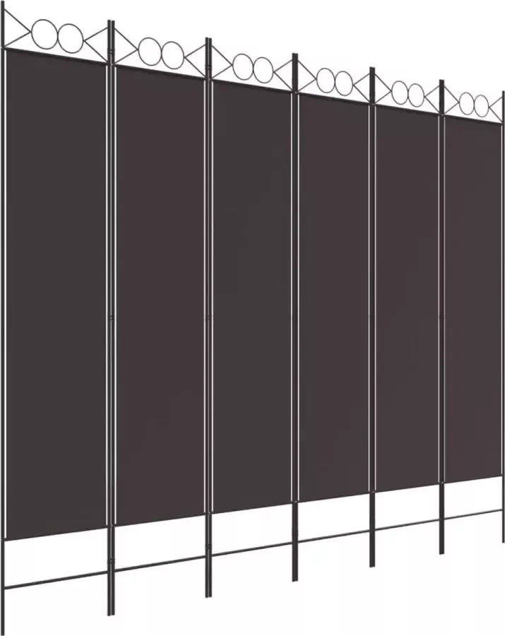 Dolce Vita La Kamerscherm met 6 panelen 240x200 cm stof bruin