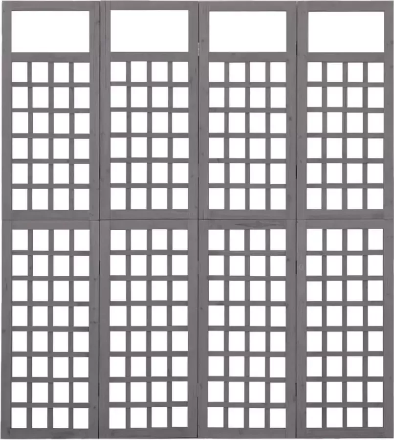 Dolce Vita La Kamerscherm trellis met 4 panelen161x180 cm vurenhout grijs