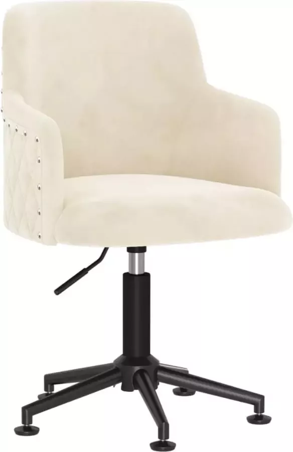 Dolce Vita La Kantoorstoel draaibaar fluweel crèmekleurig