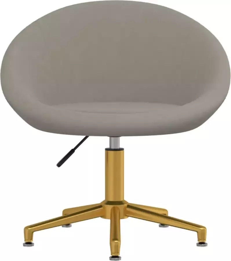 Dolce Vita La Kantoorstoel draaibaar fluweel lichtgrijs