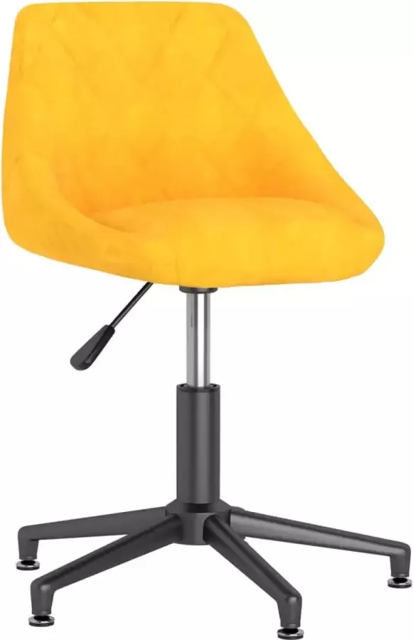 Dolce Vita La Kantoorstoel draaibaar fluweel mosterdgeel