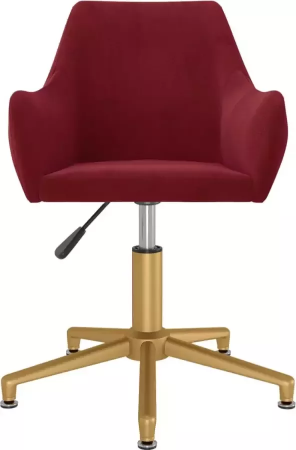 Dolce Vita La Kantoorstoel draaibaar fluweel wijnrood - Foto 5