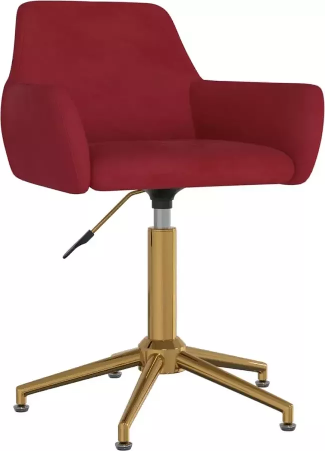 Dolce Vita La Kantoorstoel draaibaar fluweel wijnrood - Foto 2