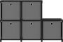 Dolce Vita La Kast met 5 vakken met boxen 103x30x72 5 cm stof zwart - Thumbnail 2