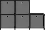 Dolce Vita La Kast met 5 vakken met boxen 103x30x72 5 cm stof zwart - Thumbnail 1