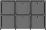 Dolce Vita La Kast met 6 vakken met boxen 103x30x72 5 cm stof grijs - Thumbnail 2
