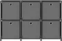 Dolce Vita La Kast met 6 vakken met boxen 103x30x72 5 cm stof grijs - Thumbnail 1