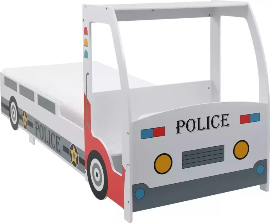 Dolce Vita La Kinderbed politieauto met 7 Zone H2 H3 matras 90x200 cm