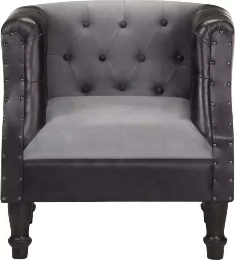 Dolce Vita La Kuipstoel echt leer en massief mangohout zwart