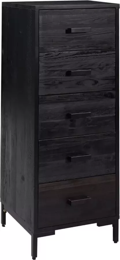 Dolce Vita La Ladekast 42x35x110 cm gerecycled massief grenenhout zwart