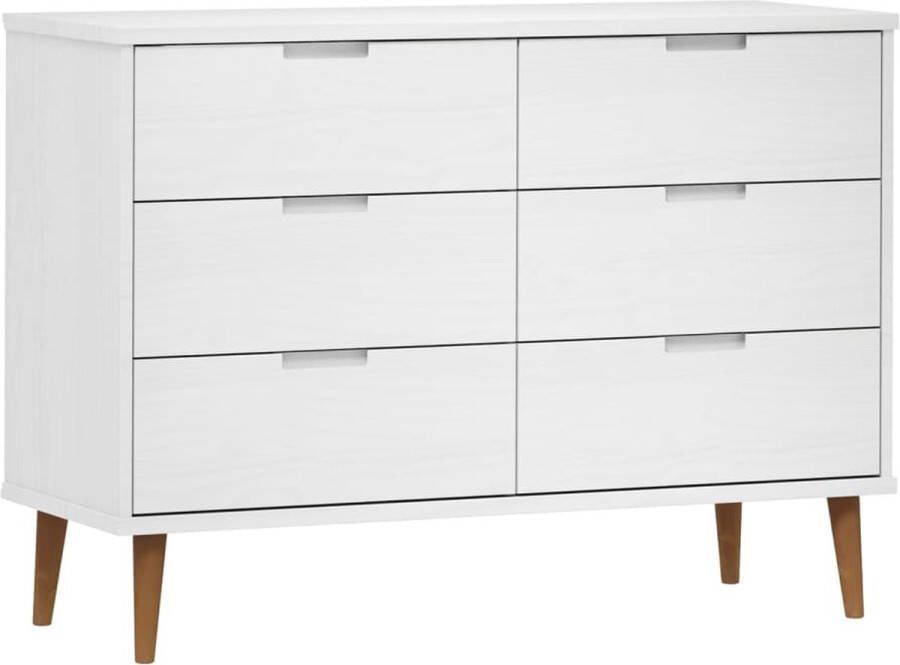 Dolce Vita La Ladekast MOLDE 113x40x80 cm massief grenenhout wit