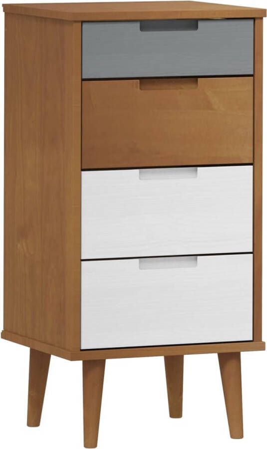 Dolce Vita La Ladekast MOLDE 40x35x82 cm massief grenenhout bruin