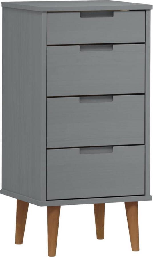 Dolce Vita La Ladekast MOLDE 40x35x82 cm massief grenenhout grijs