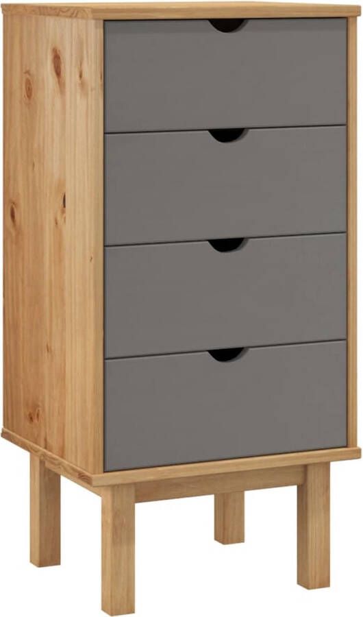 Dolce Vita La Ladekast OTTA 46x39 5x90 cm massief grenenhout bruin en grijs