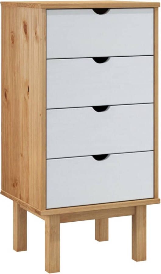 Dolce Vita La Ladekast OTTA 46x39 5x90 cm massief grenenhout bruin en wit