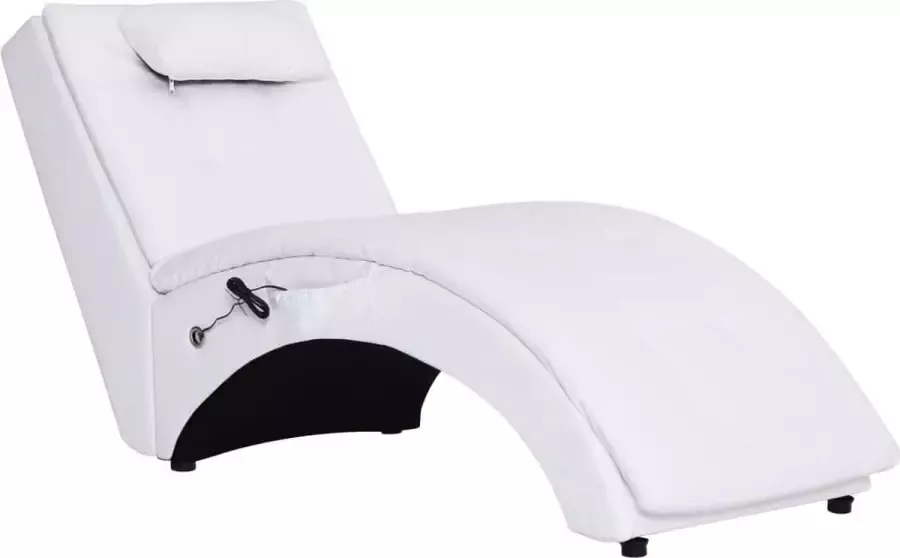 Dolce Vita La Massage chaise longue met kussen kunstleer wit