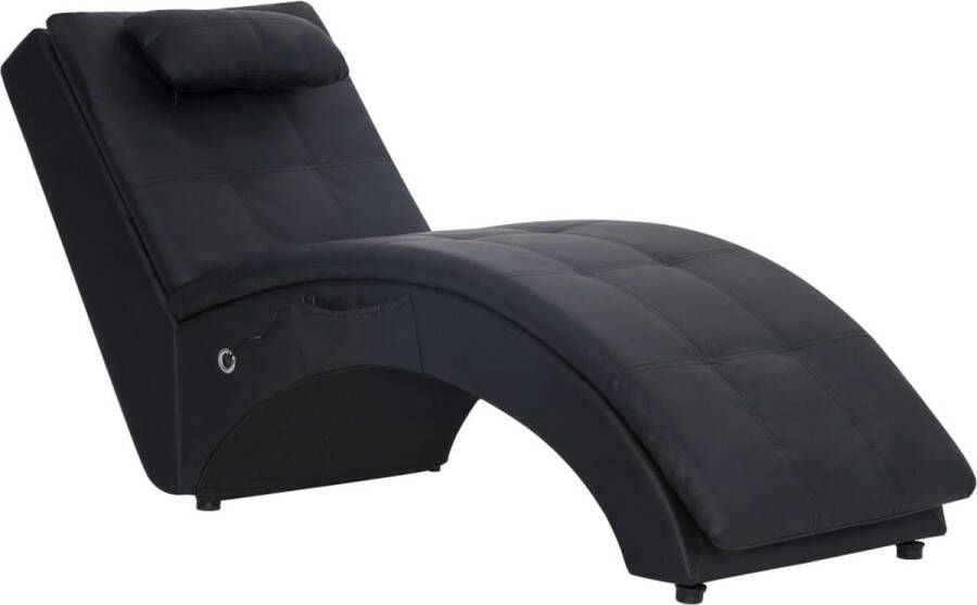 Dolce Vita La Massage chaise longue met kussen kunstleer zwart