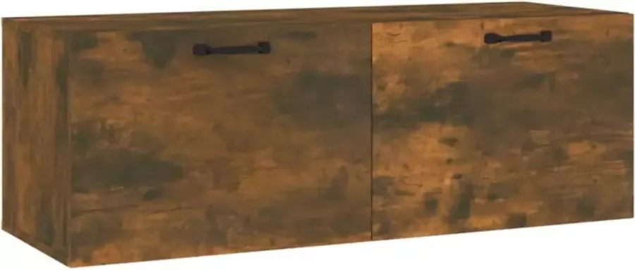 Dolce Vita La Muurkast Plankkast Zwevende kast Opbergwand Wandopberger Wandmeubel met planken 100x36 5x35 cm bewerkt hout gerookt eikenkleurig - Foto 2
