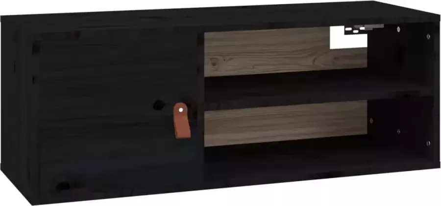 La Dolce Vita Muurkast Plankkast Zwevende kast Opbergwand Wandopberger Wandmeubel met planken 80x30x30 cm massief grenenhout wit