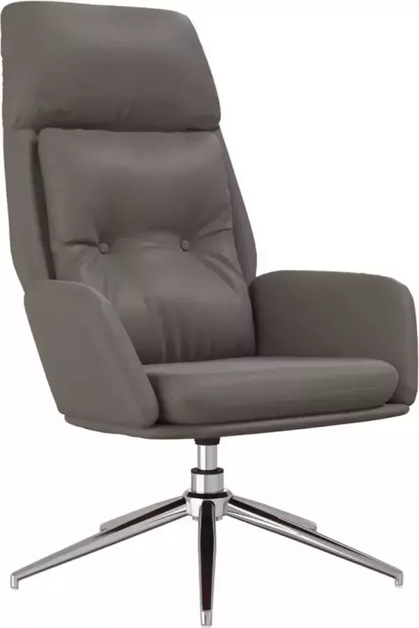 Dolce Vita La Ontspanningsstoel Comfortstoel Ruststoel Loungestoel echt leer grijs
