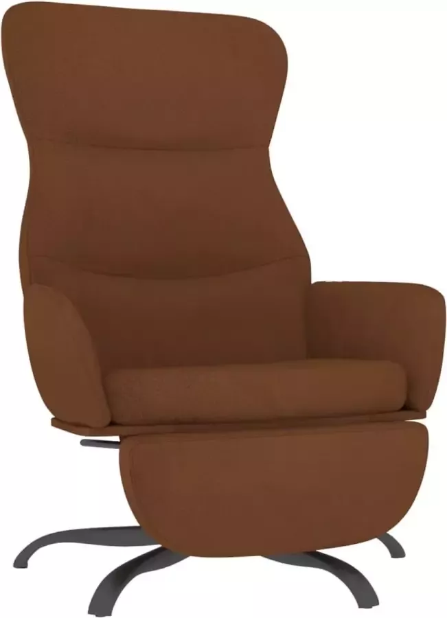 Dolce Vita La Ontspanningsstoel Comfortstoel Ruststoel Loungestoel met voetensteun microvezelstof bruin