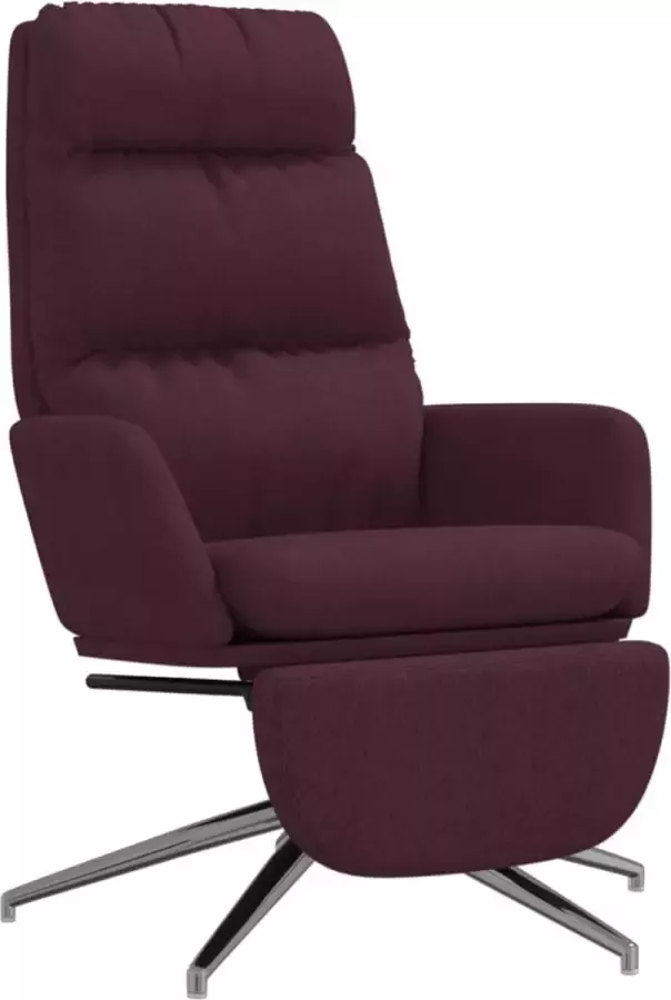 Dolce Vita La Ontspanningsstoel Comfortstoel Ruststoel Loungestoel met voetensteun stof paars