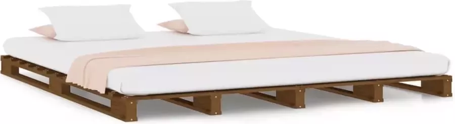 Dolce Vita La Bedkader Slaapkamermeubel Bedombouw Bedconstructie Beddesign Bedstel Bedbodem Ledikant massief grenenhout honingbruin 160x200 cm