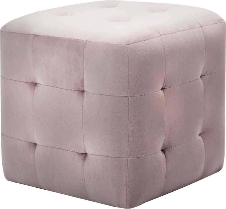 Dolce Vita La Poef 2 st 30x30x30 cm fluweel roze