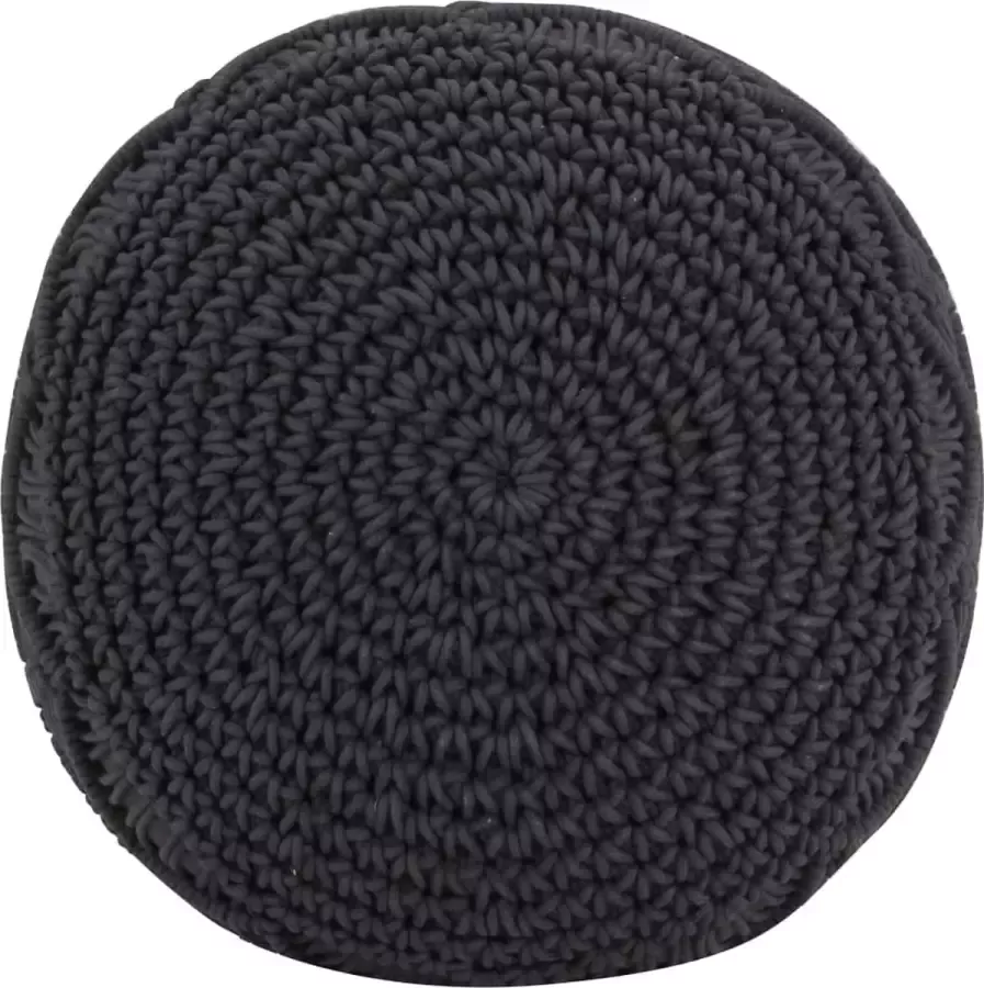 Dolce Vita La Poef macramé handgemaakt 45x30 cm katoen antraciet